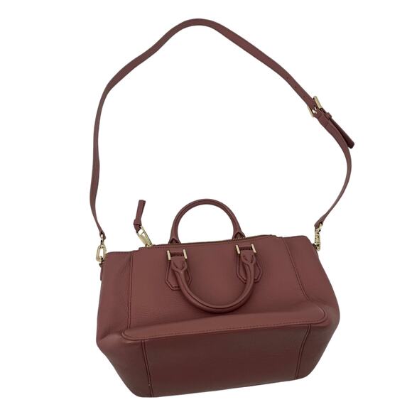 TORY BURCH Landon Mini Square Crossbody Tote Bag Pink Leather Adjustable Strap - Picture 13 of 13